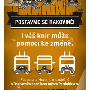 Listopad patří Movemberu, knír si nechají narůst i vozidla MHD