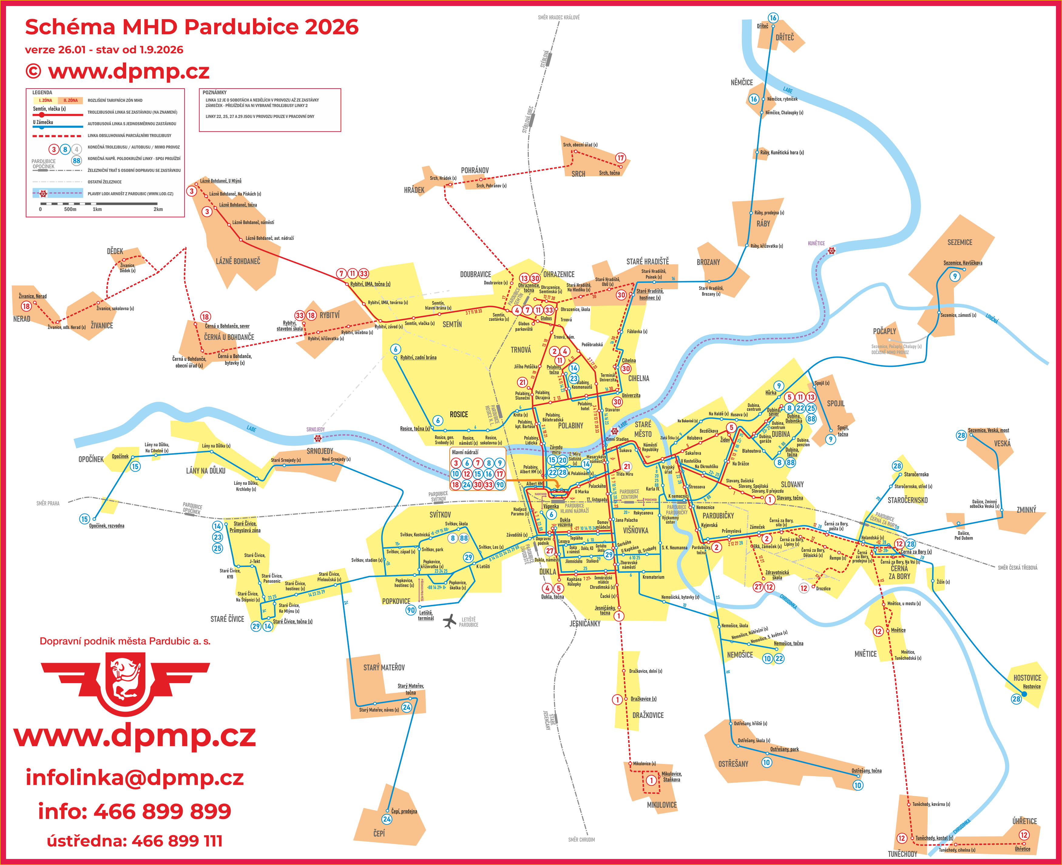 Schéma MHD Pardubice 2026